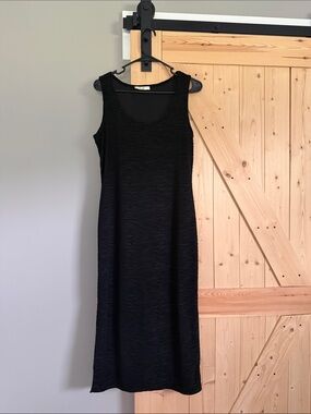 Sleek Black Sleeveless Maxi Dress - with side slit